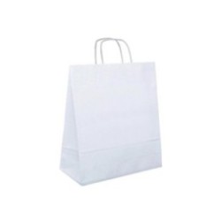 Papirpose med papirsnor hvid