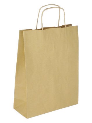 PS103G001 med snoet papirhåndtag Brun 240x100x320 mm